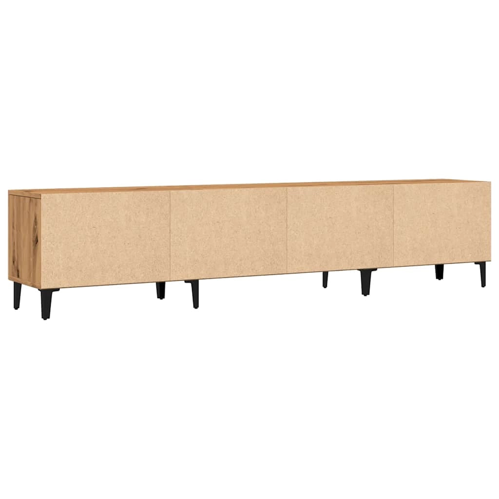 Mobile TV multimediale mensola TV credenza mobile TV sala da pranzo soggiorno camera da letto rovere lavorato a mano 180 x 31,5 x 40 cm legno ingegnerizzato marrone 02_0027251