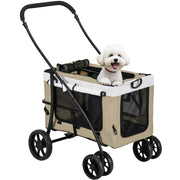 Casetta per Cani Pieghevole con Ripiano e Cuscino ¨C zephmum ¨C Caqui