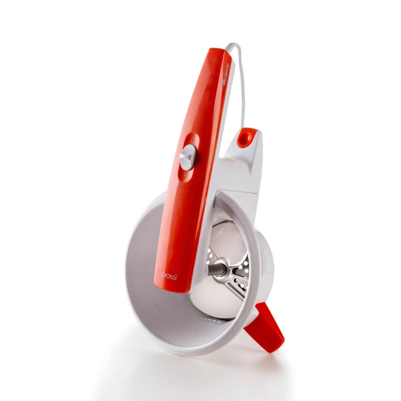 Passaverdure Elettrico - 3 Dischi Acciaio Inox - 25W - Bianco e Arancio