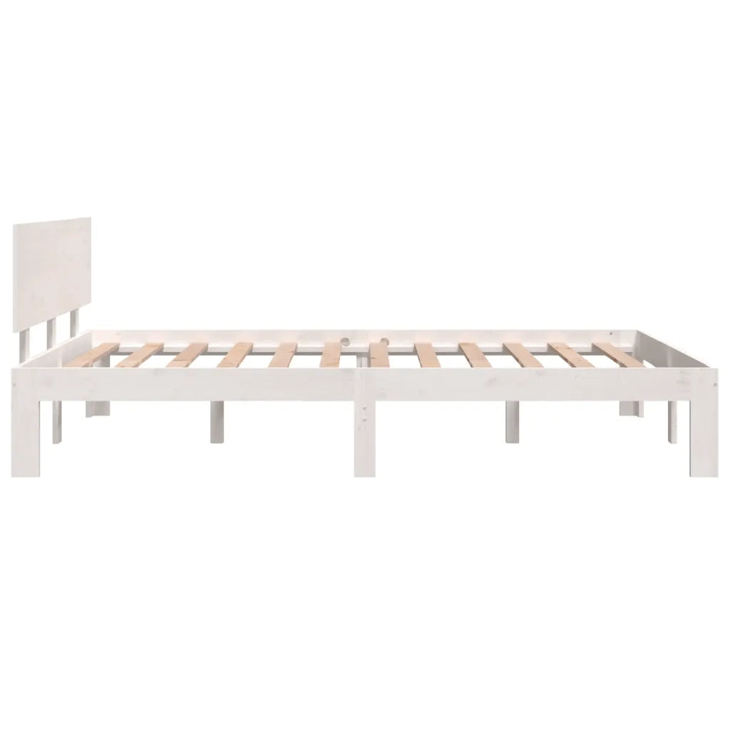 Giroletto-Struttura Letto Bianco in Legno Massello 120x190 cm Small Double 834469