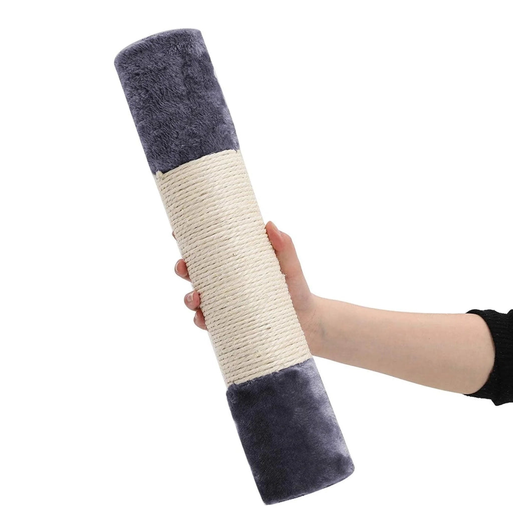 Tiragraffi a colonna in sisal per affilare gli artigli 2 lussuose nicchie mobili da gioco per gattini gatti e felini 84 cm colore grigio scuro 12_0001153
