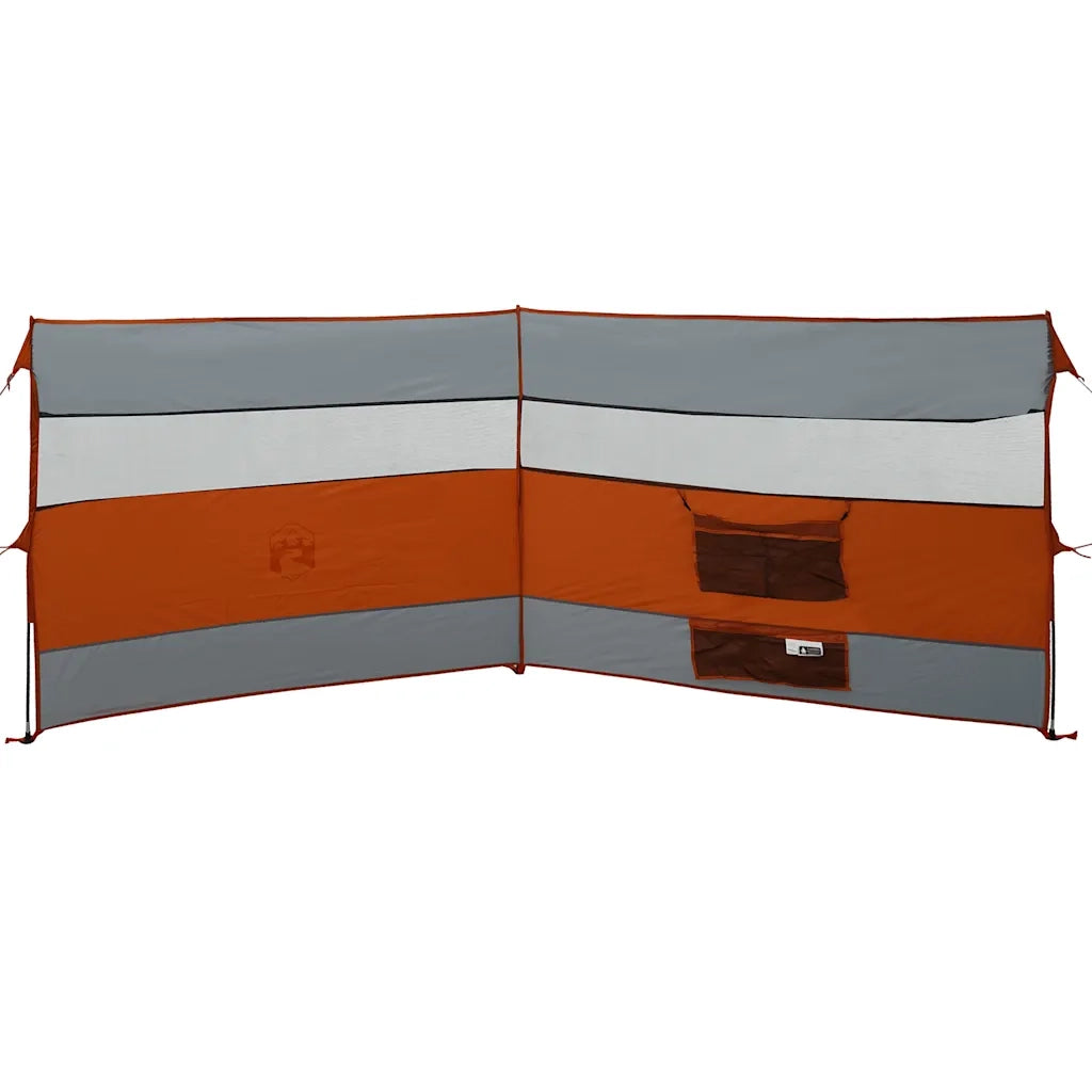 vidaXL Frangivento Campeggio Grigio Arancione 340x130 cm Impermeabile