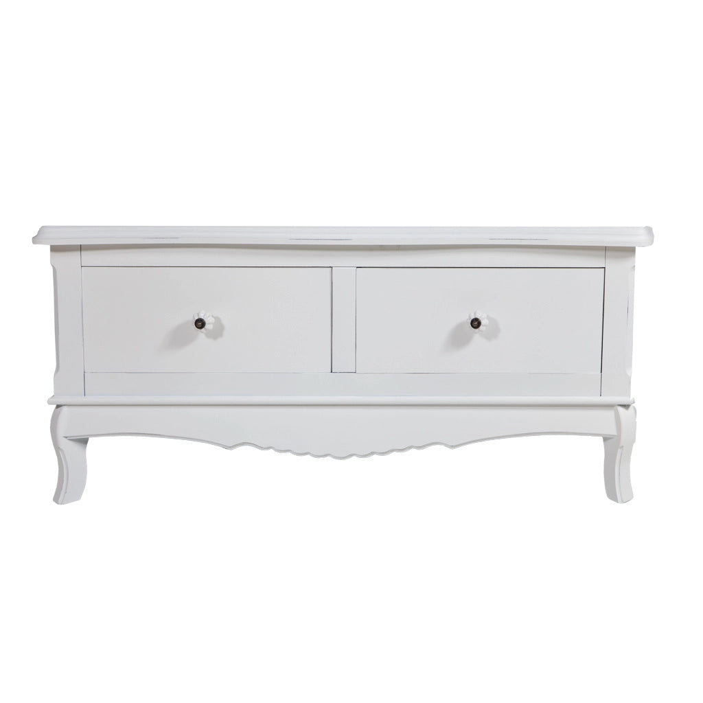 Mobile basso in legno con laccatura bianca 92x52x41