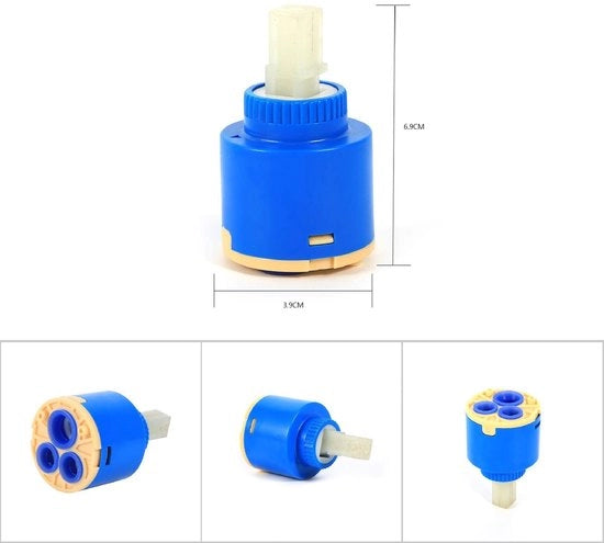 Caricatore ceramico 35/40mm sostitutivo - parti di rubinetto - risparmio d'acqua - di alta qualità in PP - duraturo - adatto per cucina/bagno - parte di rubinetto