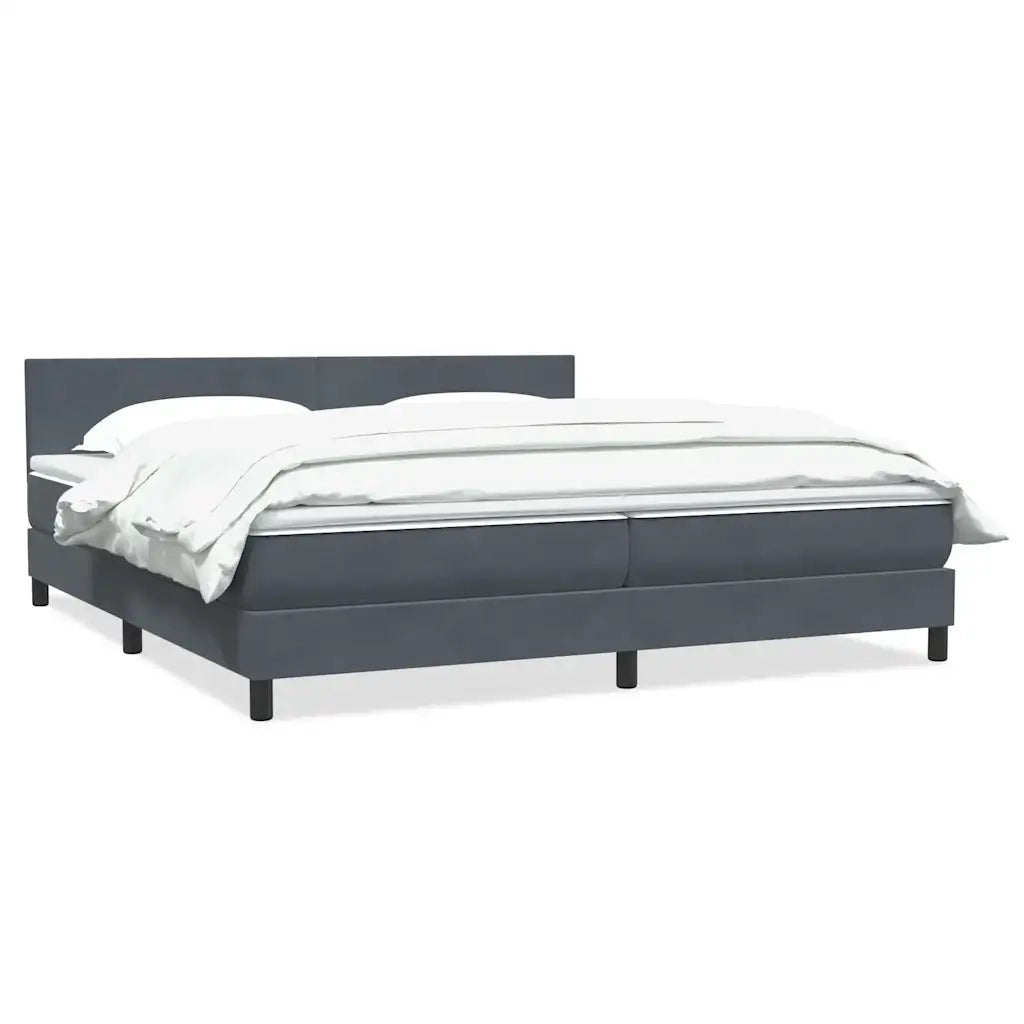 Giroletto a Molle con Materasso Grigio Scuro 180x220 cm Velluto 3316078