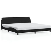 Letto matrimoniale | Letto per adulti | Giroletto Dover Nero 200x200 cm in Similpelle