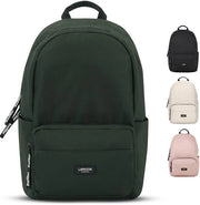 Zak scolastico per ragazze e ragazzi adolescenti verde scuro - Nr. 3 - Borsa per donne e uomini per la scuola - 16 pollici portafoglio per laptop - Realizzato con PET riciclato - Impermeabile