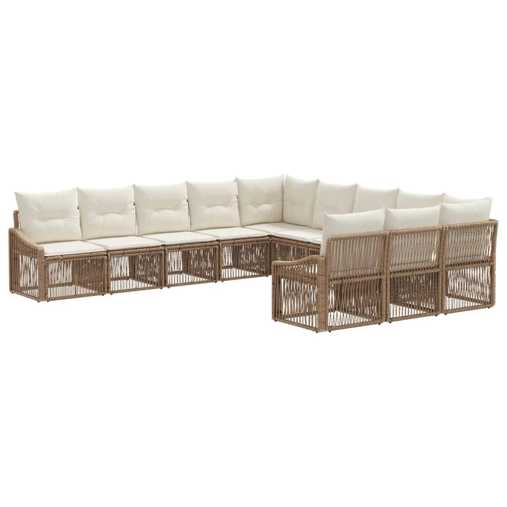 Set Divano da Giardino 11 pcs Beige polyrattan 3436146