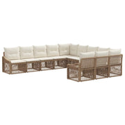 Set Divano da Giardino 11 pcs Beige polyrattan 3436146