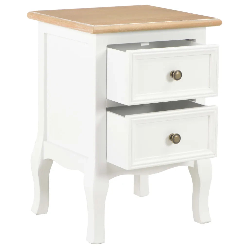 Comodini Bianchi 2 pz-Set di 2 Tavolino da notte 35x30x49 cm in MDF