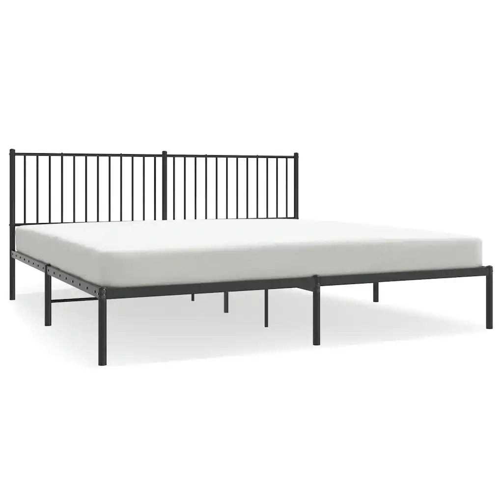 Giroletto con Testiera in Metallo Nero 193x203 cm