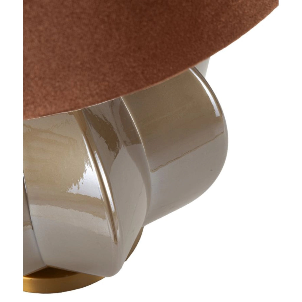 Lampada da Tavolo VKH733, Marrone, Vetro, 57x40,5x40,5 cm