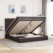 Struttura Letto Pouf con Materassi 200x200 cm in Tessuto 3314034