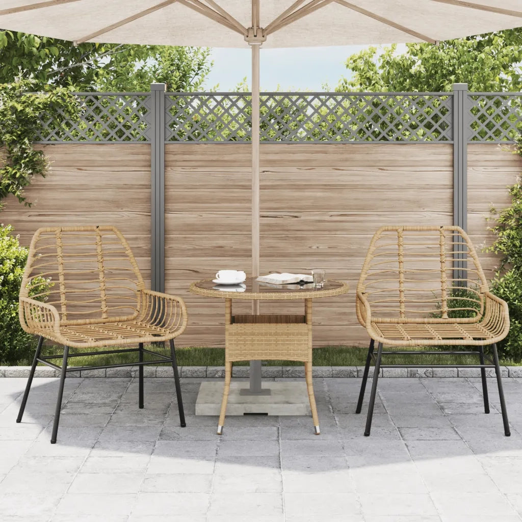 Sedie da Giardino 2 pz Marroni in Polyrattan 369092