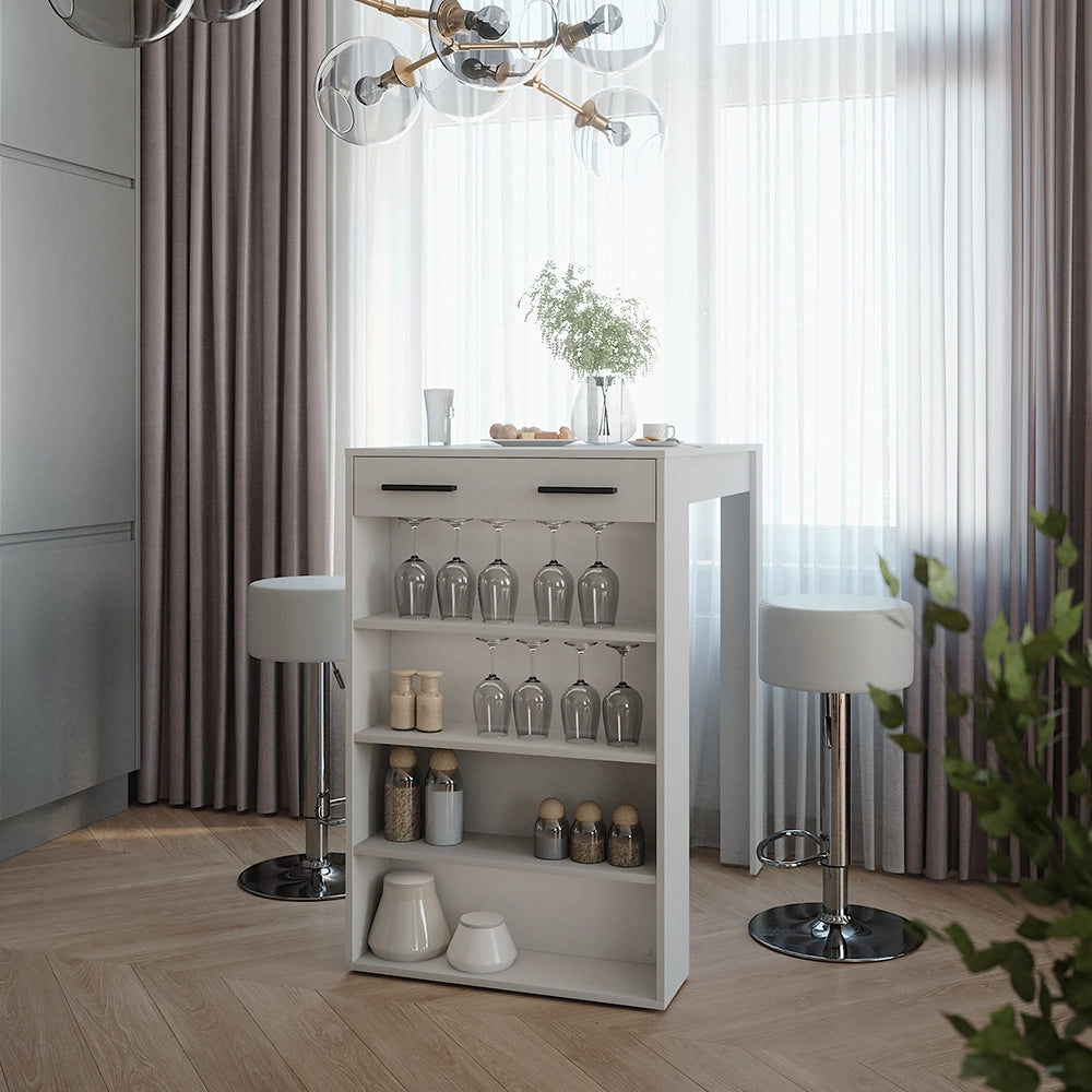 Vicco tavolo bar con sgabelli Bianco/antracite 67 x 100 cm con 2 sgabelli da bar