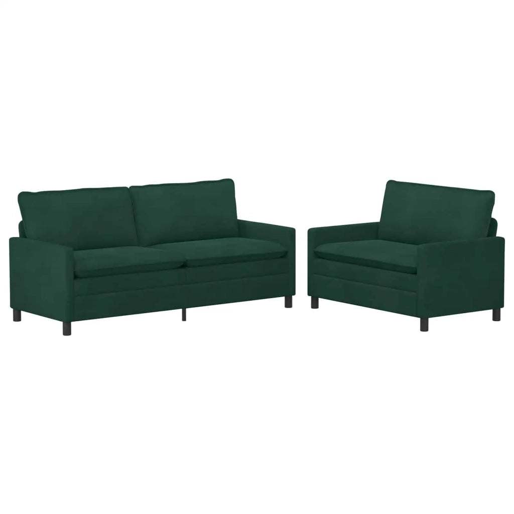 Set di divani 2 pcs Verde scuro Velluto 3417129