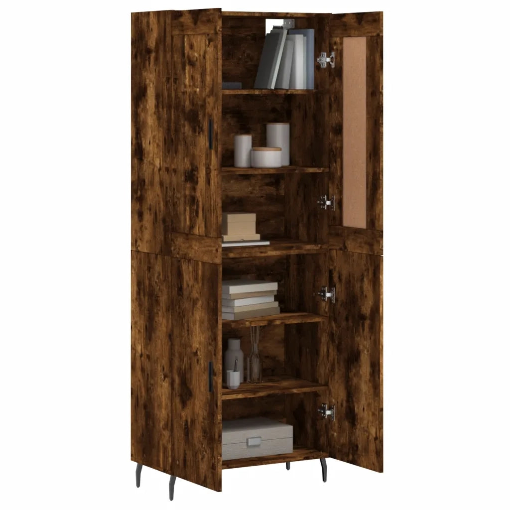 Credenza | Madia | Buffet da pranzo | Armadio da pranzo Rovere Fumo 69,5x34x180 cm in Legno Multistrato