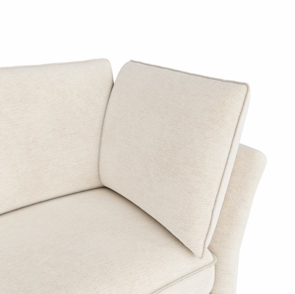 Divano modulare 6 posti U/L in ciniglia beige con 2 pouf contenitore