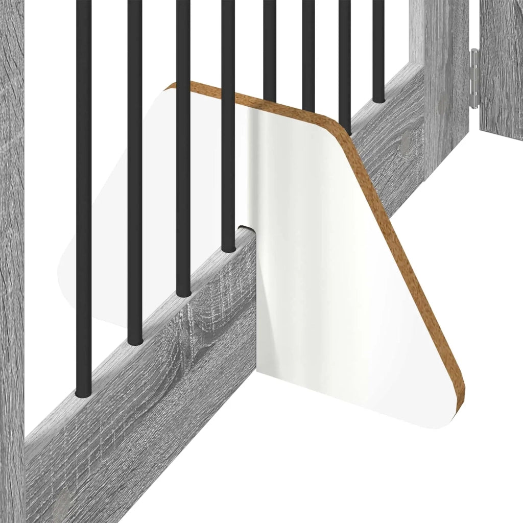 Cancello per cani con supporti 2 pz Grigio Sonoma 80 x 60 cm CFW1103192