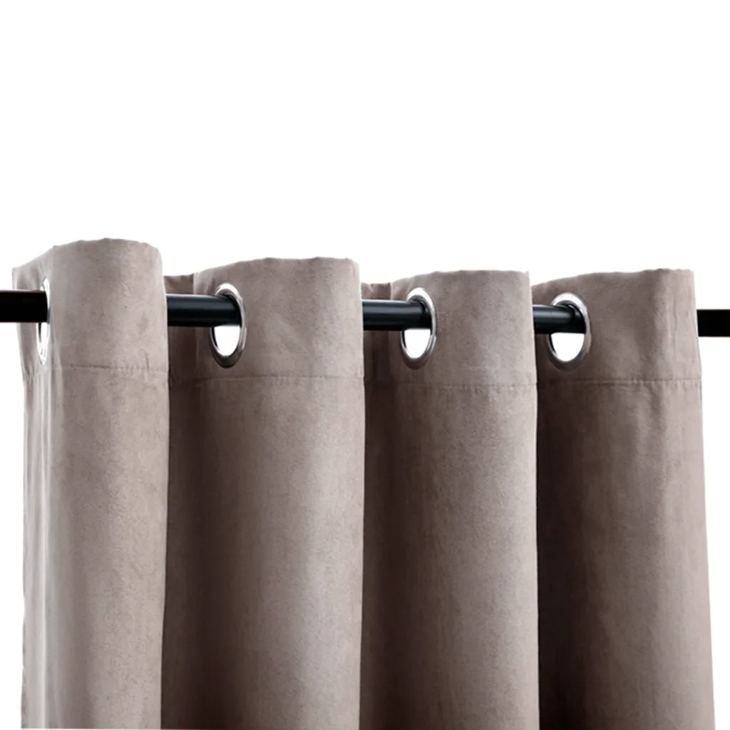 Tende Oscuranti con Anelli Metallo 2pz Grigio Talpa 140x245 cm 134478