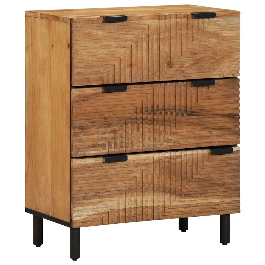 Set di Credenze 2 pcs Naturale Legno di Acacia Massello 3310010