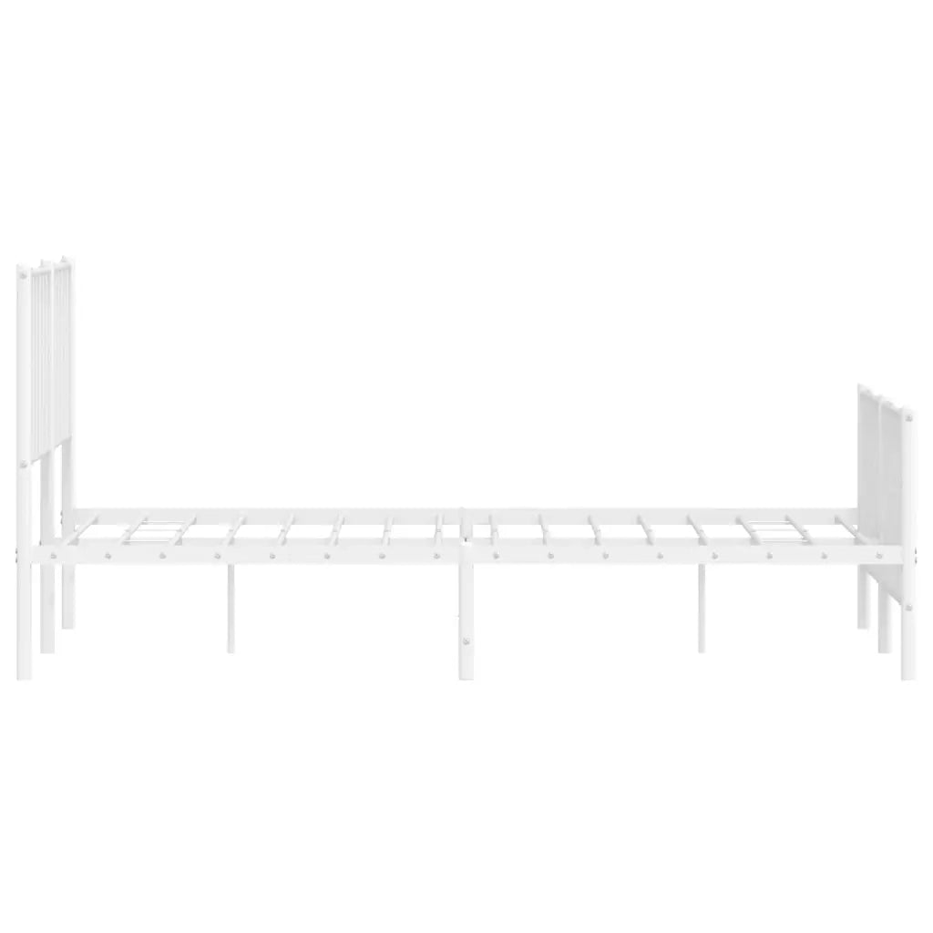 Giroletto con Testiera e Pediera-Struttura Letto Metallo Bianco 135x190 cm 531040