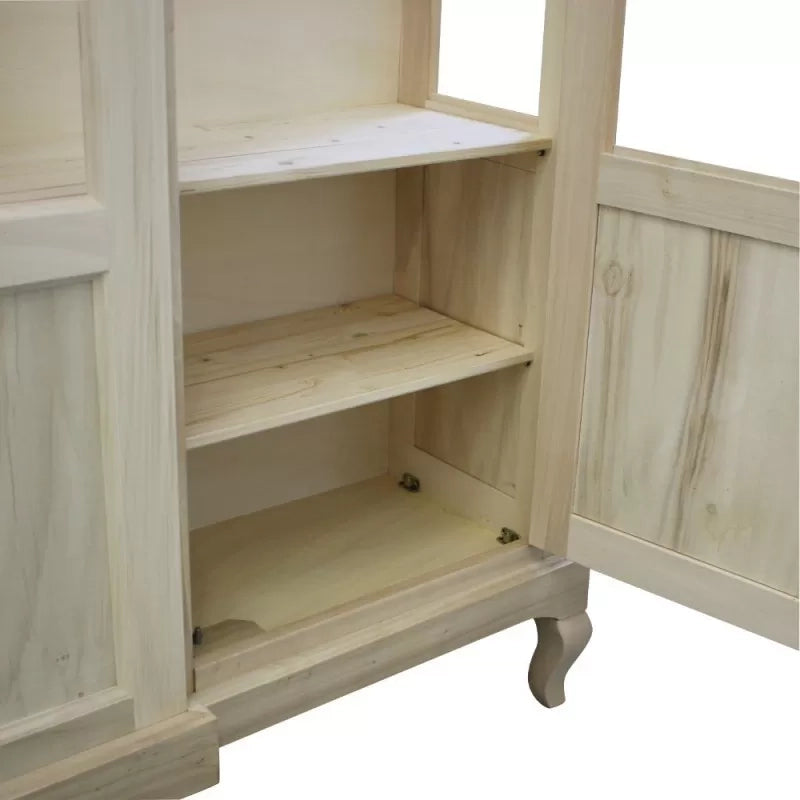 vetrina 2 ante grezza in legno l.163 p.46 h.208 - Mobili 2G