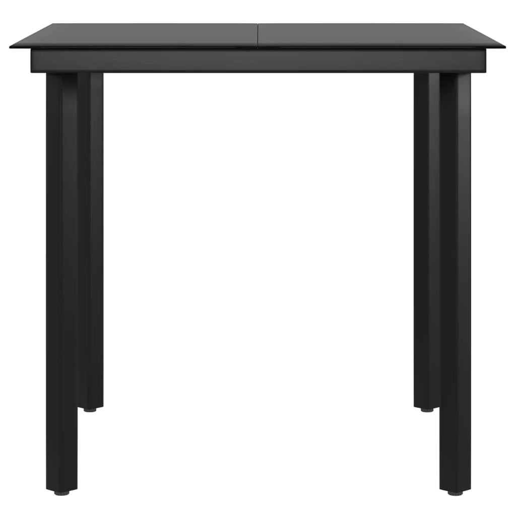 Set da pranzo da giardino 5 pezzi con mobili da esterno e cuscini grigio/nero 02_0014191
