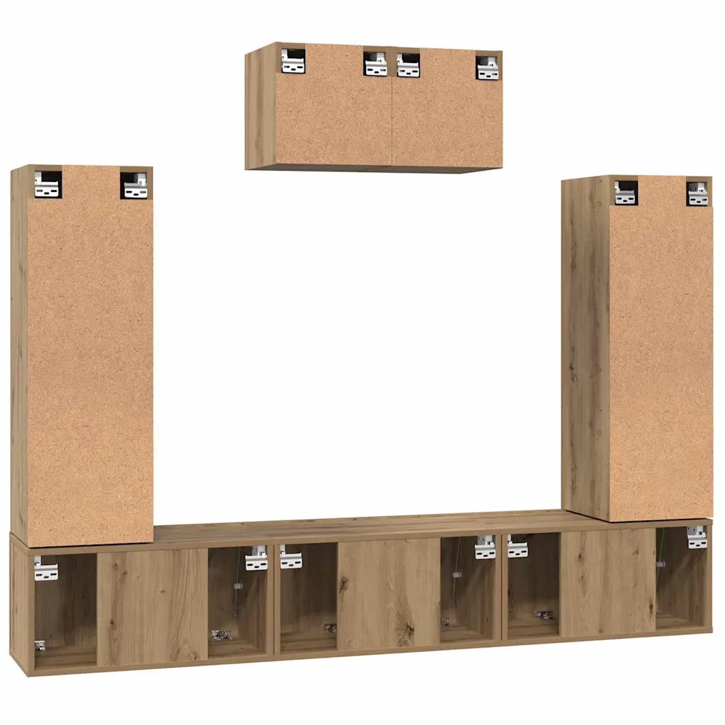 Set mobile TV 7 pcs Rovere artigianale Legno multistrato 3393137