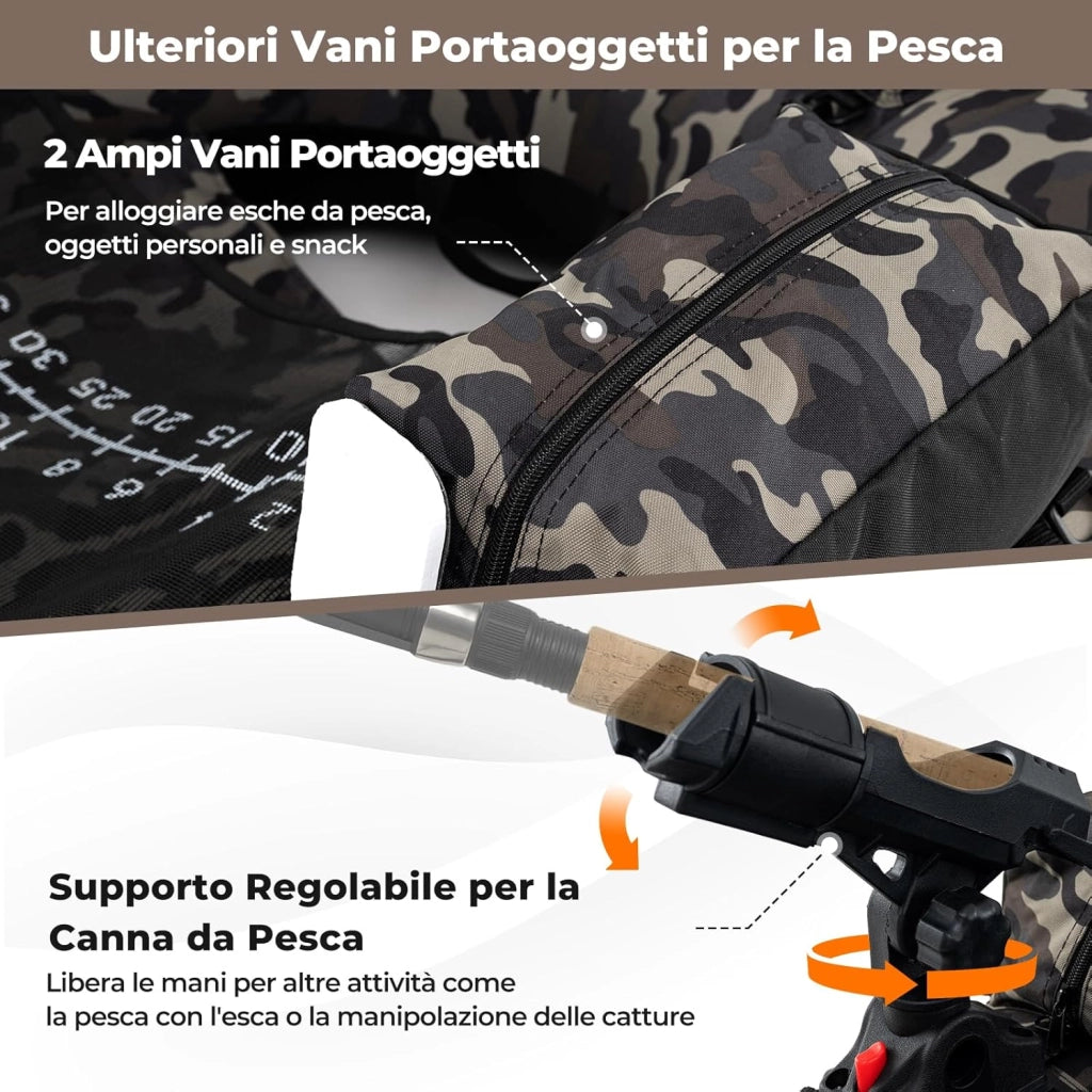 Barca Gonfiabile da Pesca, Belly Boat Portatile con Portacanna Regolabile, Supporto per Ami, Pagaia in Alluminio, Pinne, Pompa e Kit di Riparazione, Portata 150 kg