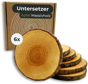 Onderzetters in legno di betulla per bicchieri 6x - set di sotto piatti in legno di betulla per bicchieri, flessi e tazze - decorazione da tavola scandinava in un solo passo - set di sotto piatti in legno di betulla (9cm) per bicchieri, flessi e tazze.