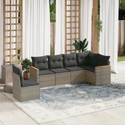 Set Divano da Giardino 6 pz con Cuscini Grigio in Polyrattancod mxl 89069