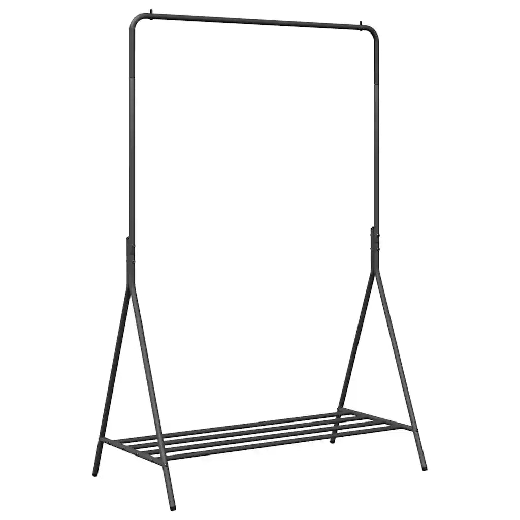 vidaXL Stendibiancheria con lo scaffale Nero 100 x 56 x 154 cm Acciaio
