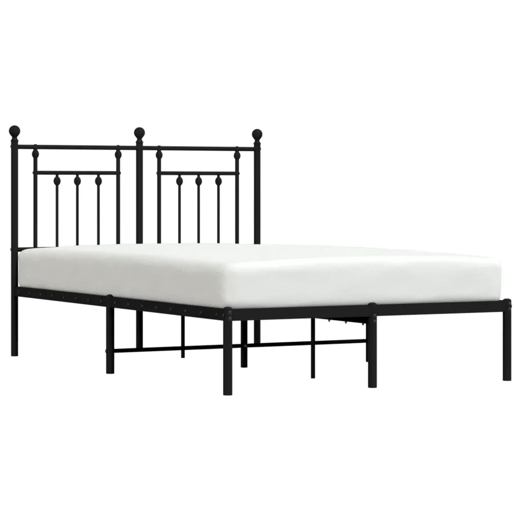 Giroletto con Testiera-Struttura Letto con testiera in Metallo Nero 120x200 cm 808621