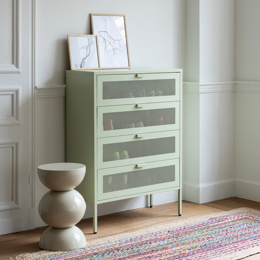 Scarpiera EMMA 4 ante in metallo verde lime