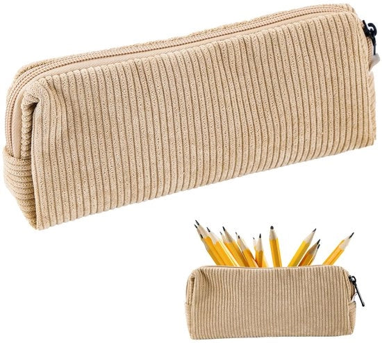 Etui piccolo, portachiavi in corduroy, rosa, con chiusura a righello per ragazze, organizzatore per scuola, ufficio, cosmetici (giallo chiaro)
