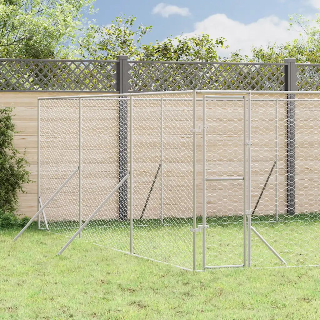 Cuccia per Cani da Esterno Argento 6x6x2 m in Acciaio Zincato 3190460