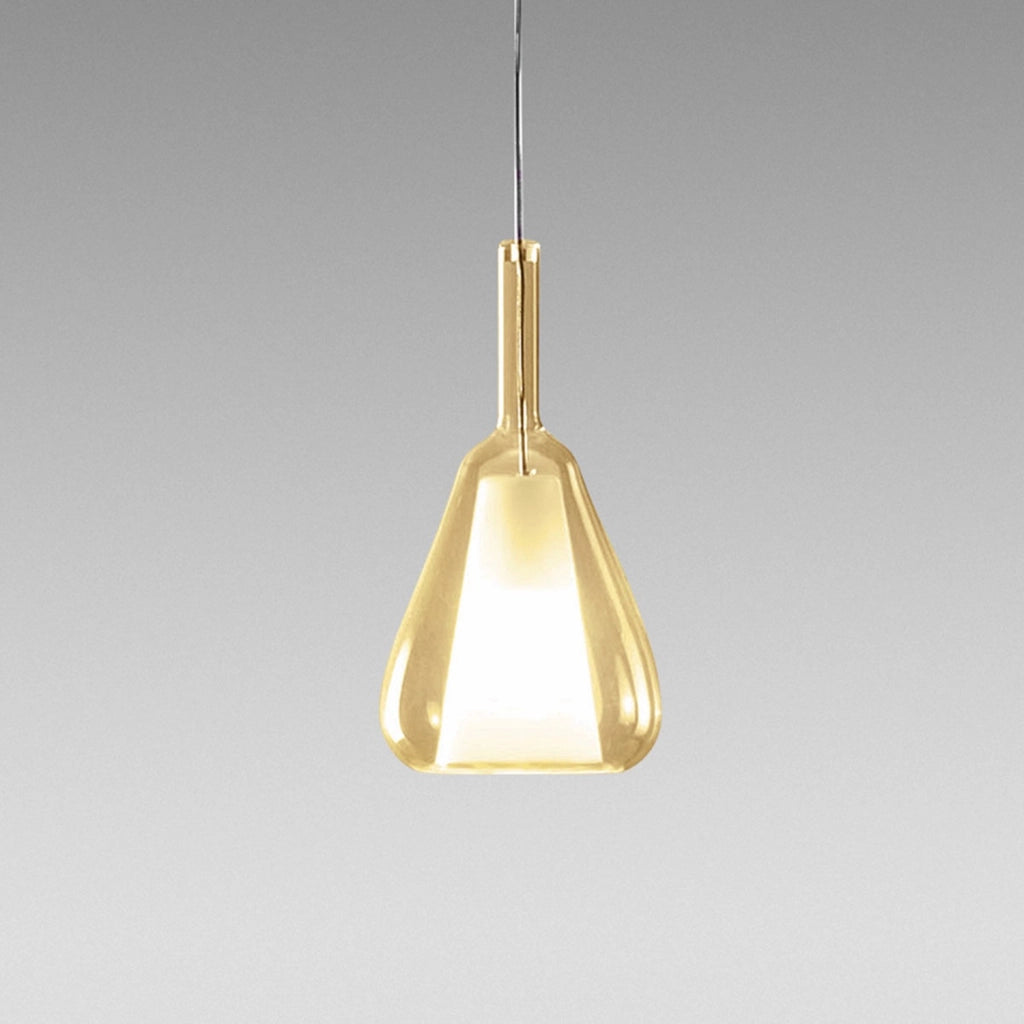 Lampada a Sospensione OFELIA S/11 Ambra Trasparente - Vetro Borosilicato E27, Cavo 3m, Design Elegante e Caldo Gea Luce