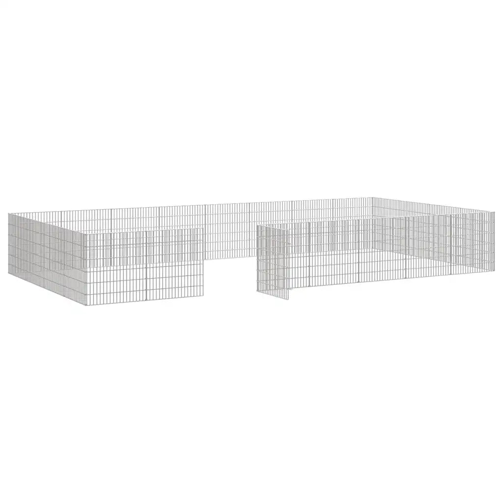 Recinto per Animali Ruspante 24 Pannelli 54x60 cm Ferro Zincato 3321345