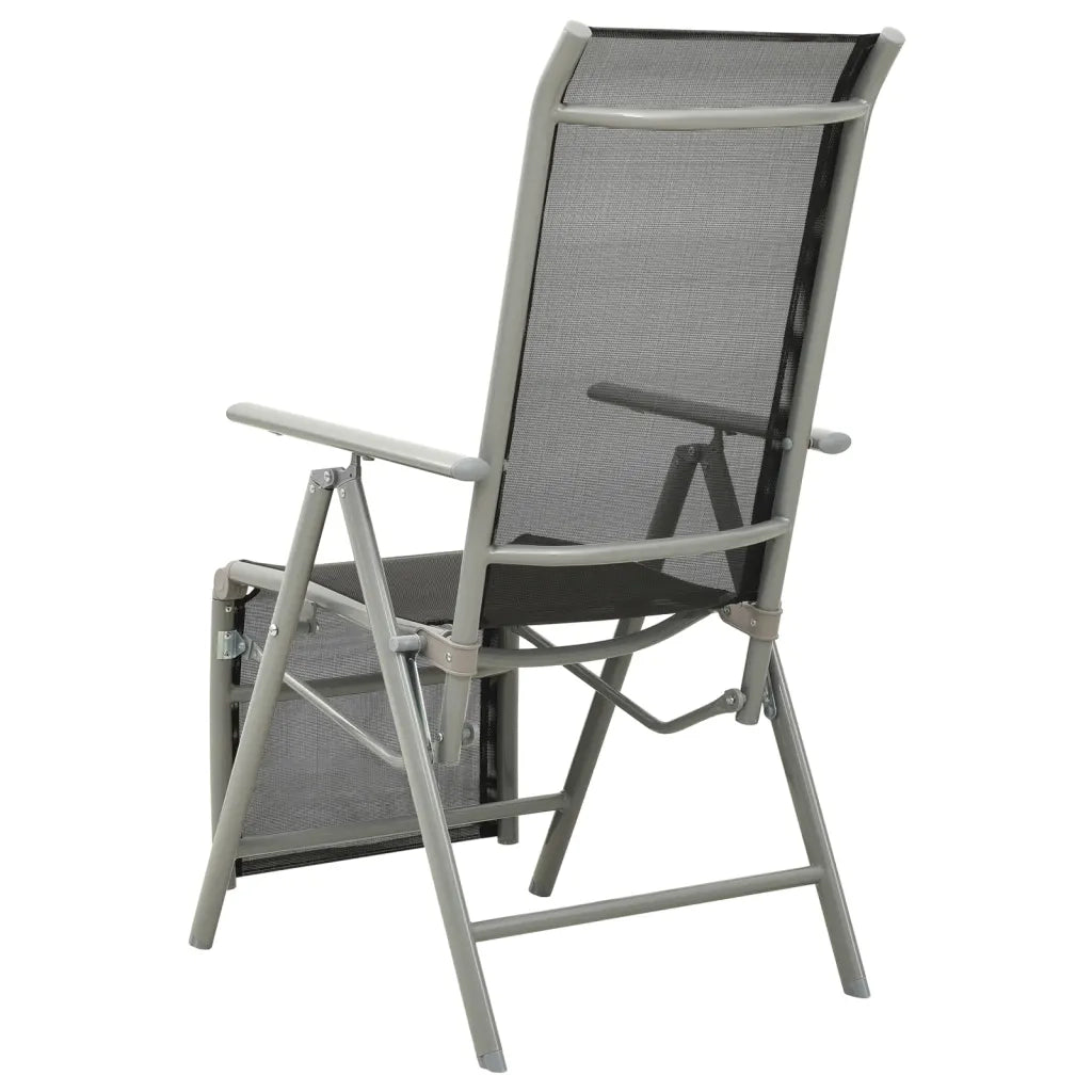 Sedie da Giardino Reclinabili 2 pz | Sedie da Esterno Textilene e Alluminio Argento