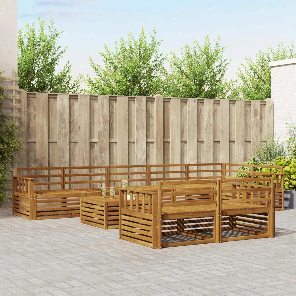 Set di divani da esterno 9 pcs Naturale