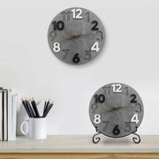 Orologio da Parete senza Suono 30cm – Orologio da Parete Moderno in Legno, Orologio da Parete 3D per Soggiorno, Camera da Letto e Ufficio (Grigio)