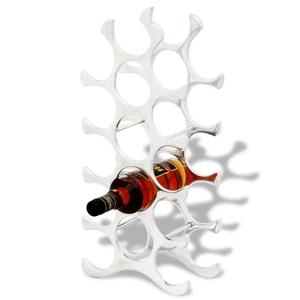 Portabottiglie da Tavola in Alluminio per 15 Bottiglie Argento  cod mxl 69379