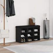 Panchina di stoccaggio  Nero Rovere 80x30x48 cm Legno ingegnerizzato