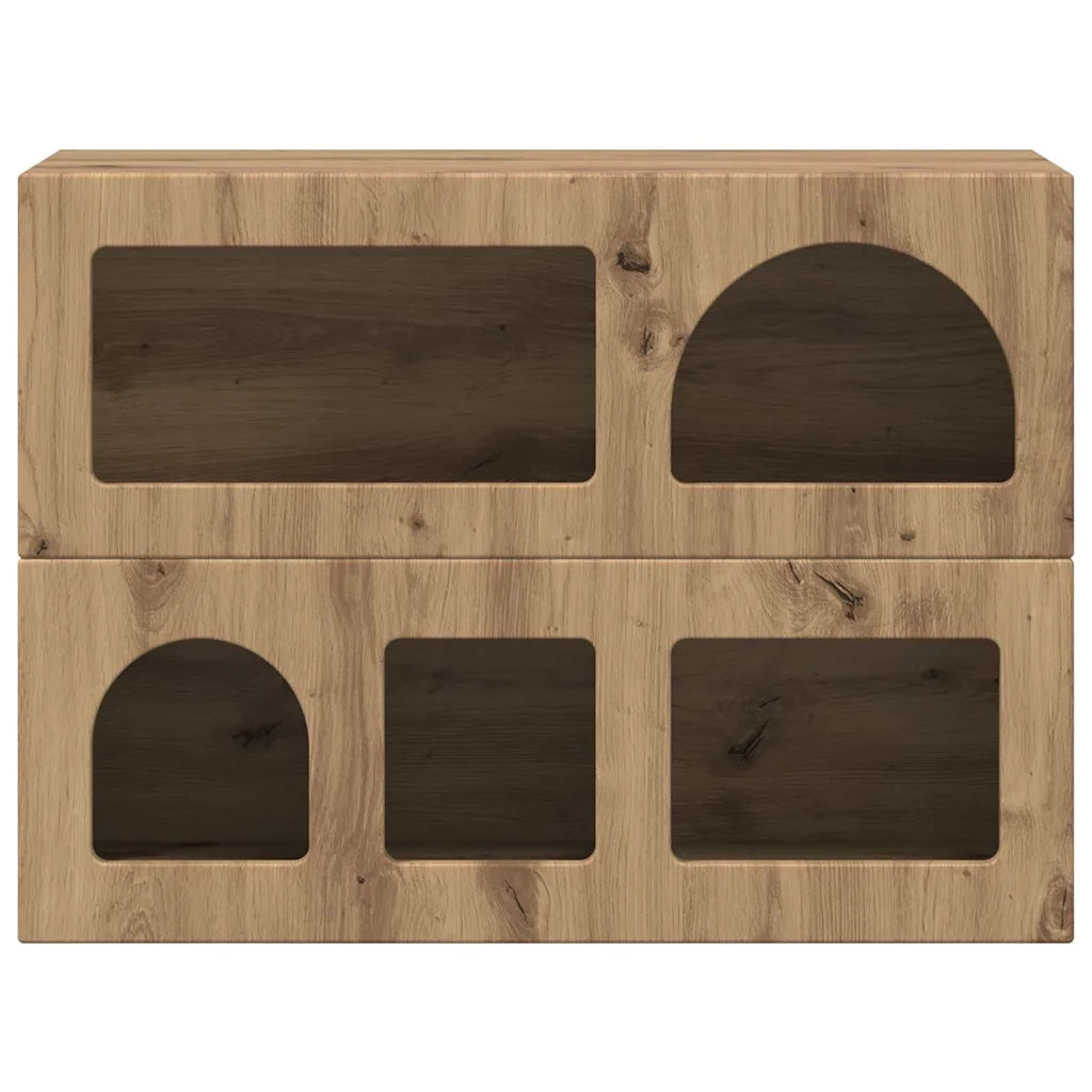 Credenza | Madia | Buffet da pranzo | Armadio da pranzo Rovere artigianale 80.5 x 35 x 59 cm Legno multistrato