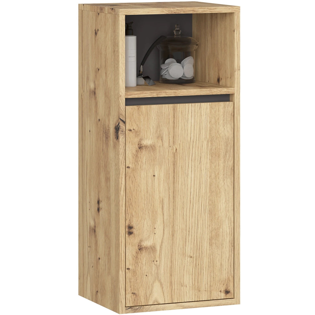 Set di mobili da bagno sospesi VAMI in Rovere Artisan con colore interno Grigio Grafite