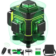 Trade Shop - Livella Laser A Verde 16 Linee Autolivellante 4x360° Con Base Di Treppiede -