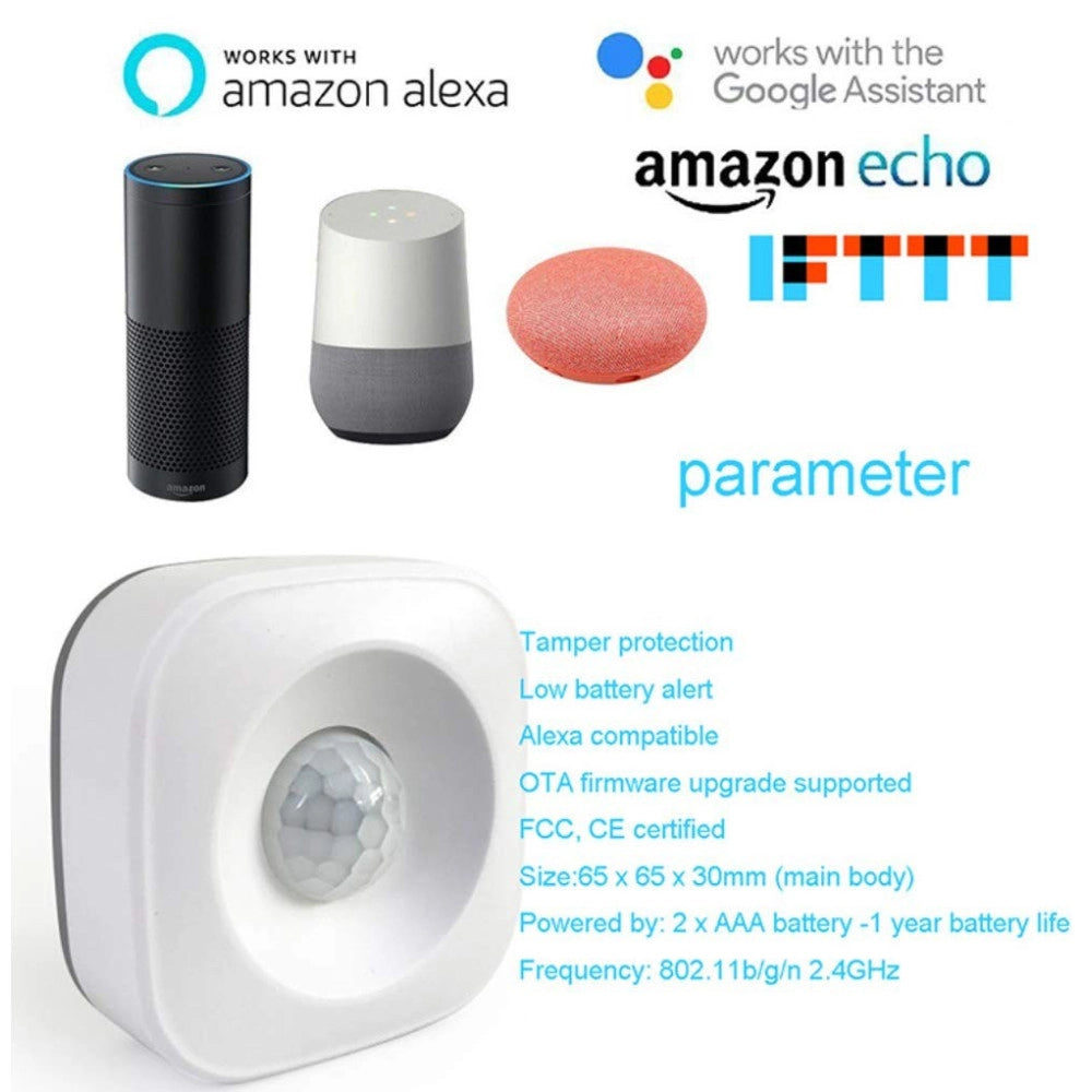 Trade Shop - Sensore Pir Wifi Smart Motion Infrarosso Wireless Rilevatore Movimento X Allarme -