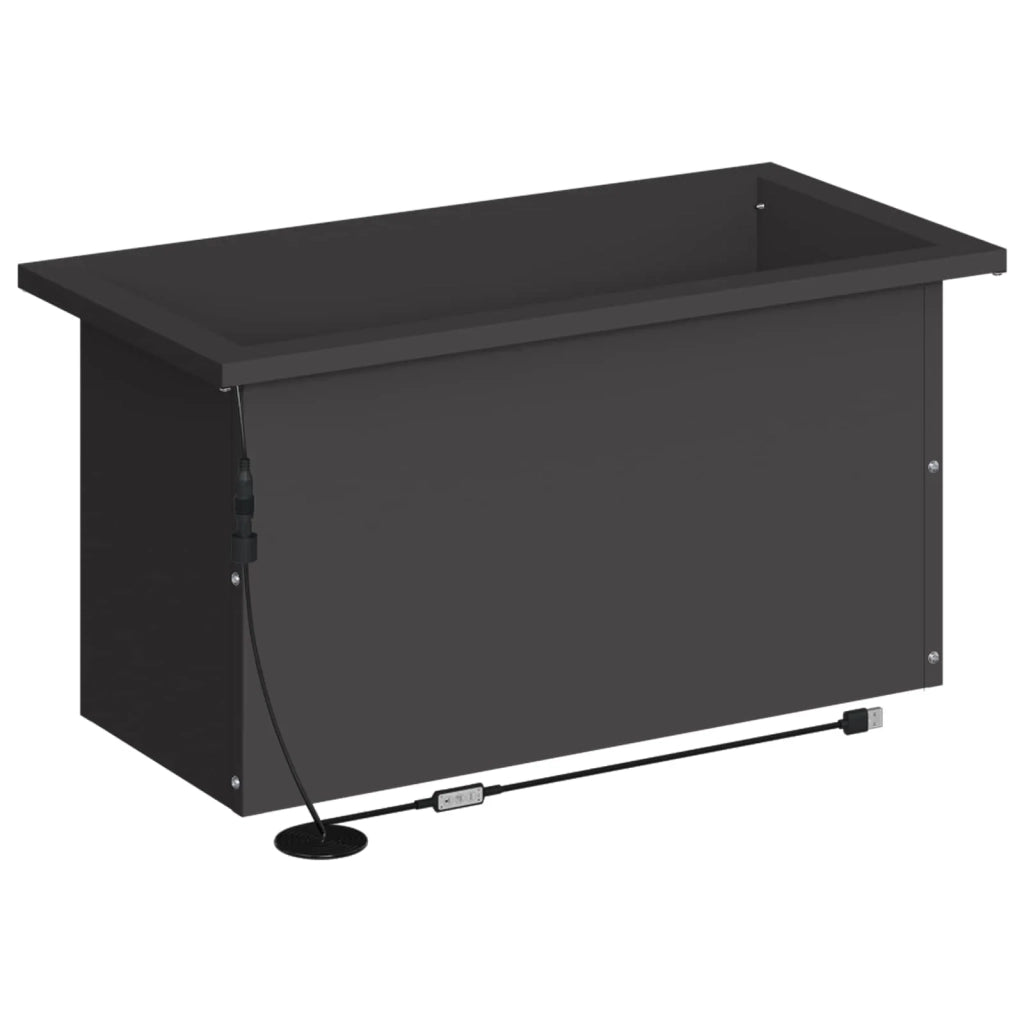 Fioriera da giardino con LED Nero 30 x 60 x 30 cm Acciaio 8008084