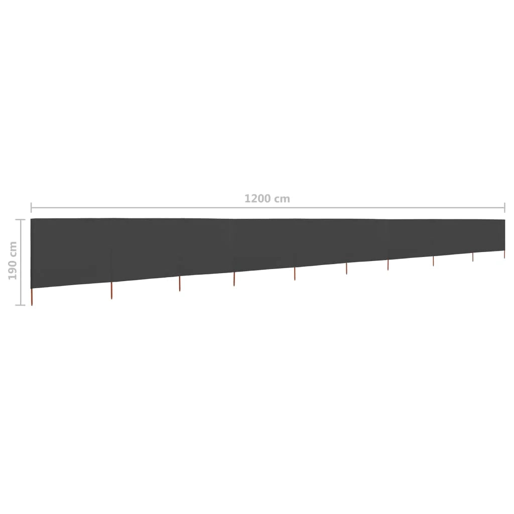 Schermo per la privacy 9 pannelli in tessuto 1200 x 160 cm antracite 02_0008860